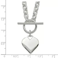Sterling Silver Heart Toggle Necklace