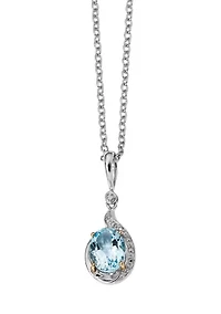 3.15 ct. t.w. Sky Blue Topaz and 1/10 ct. t.w. Diamond Necklace in Sterling Silver and 14K Gold True Two-Tone