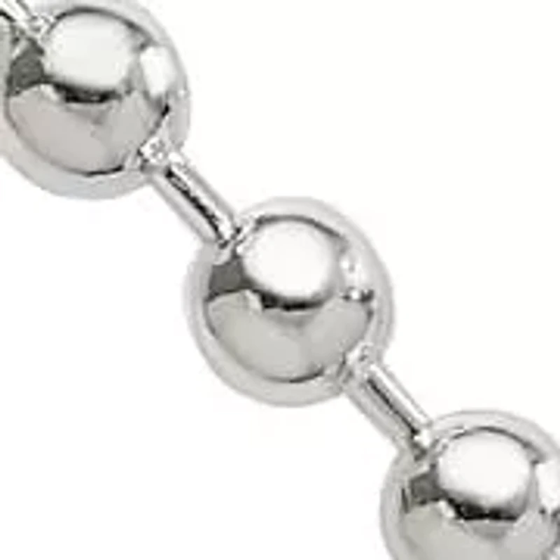 Sterling Silver Beaded Dangling Heart Bracelet