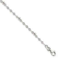 Sterling Silver Polished Fancy Bead Bracelet