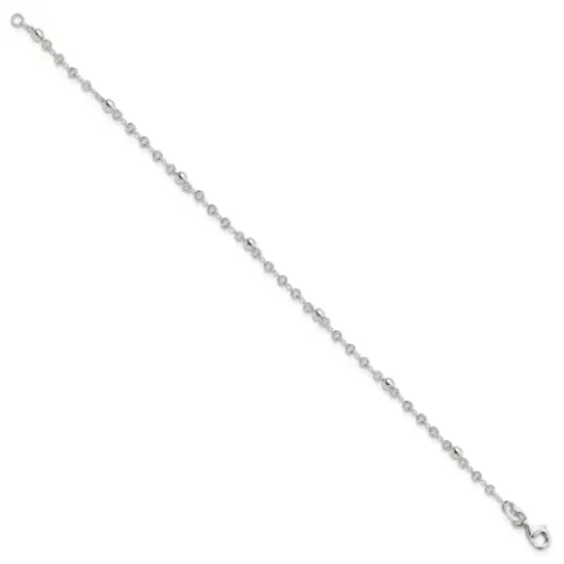 Sterling Silver Polished Fancy Bead Bracelet
