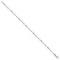 Sterling Silver Polished Fancy Bead Bracelet