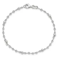Sterling Silver Polished Fancy Bead Bracelet