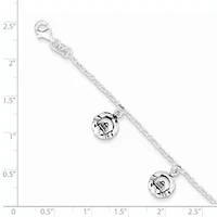 Sterling Silver Antiqued Claddagh Bracelet