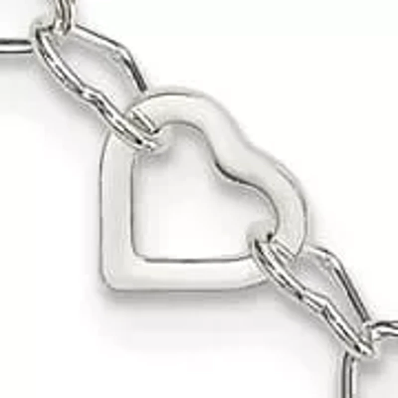 Sterling Silver Linked Heart Bracelet