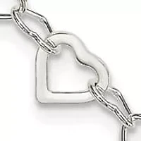 Sterling Silver Linked Heart Bracelet