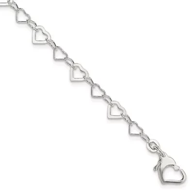 Sterling Silver Linked Heart Bracelet