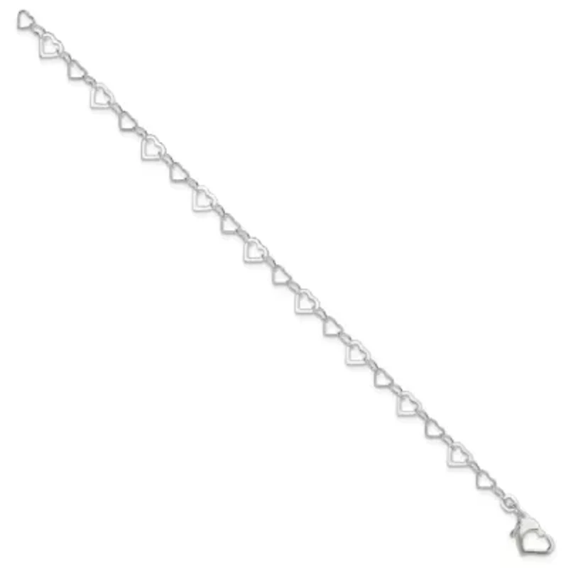 Sterling Silver Linked Heart Bracelet