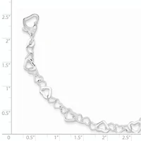 Sterling Silver Linked Heart Bracelet