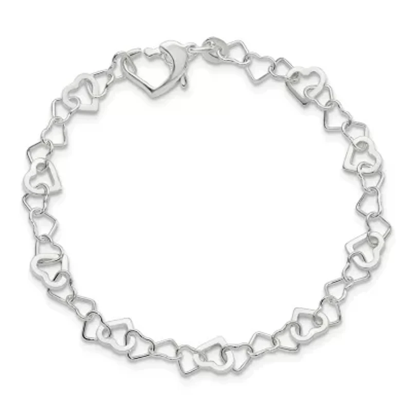 Sterling Silver Linked Heart Bracelet