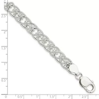 Sterling Silver Polished and Textured Fancy Bracelet