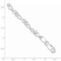 Sterling Silver Polished Fancy Link Bracelet