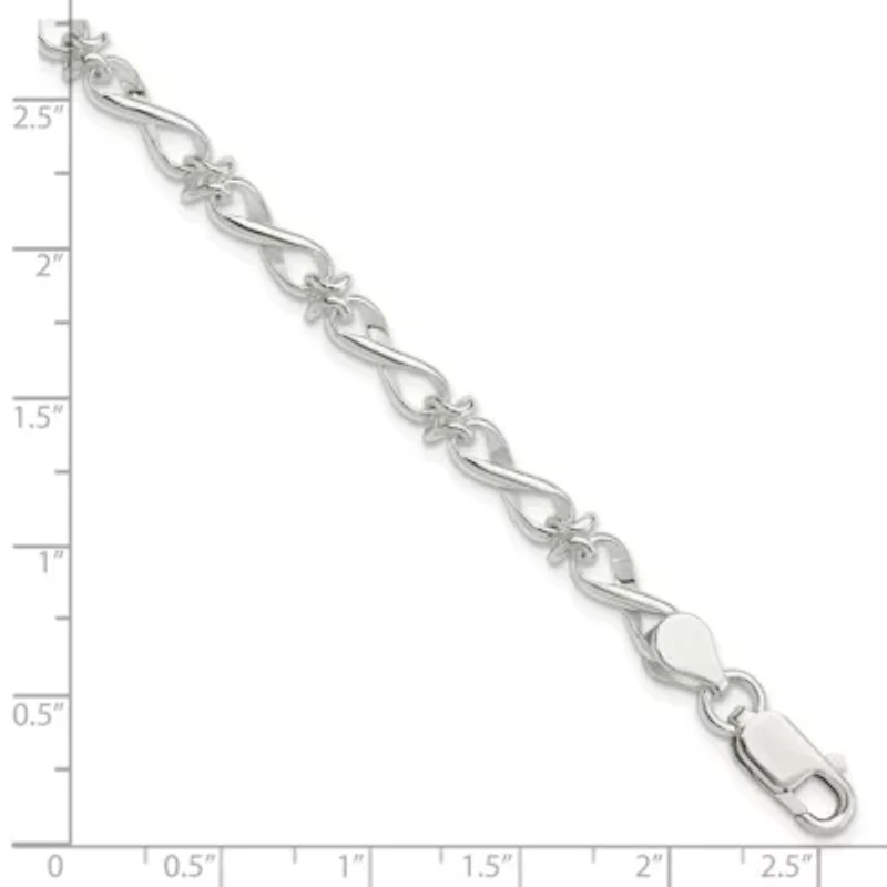 Sterling Silver Polished Fancy Link Bracelet