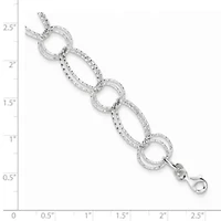 Sterling Silver Textured Double Link Bracelet