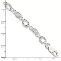 Sterling Silver Polished and Textured 5.5mm Fancy Bracelet