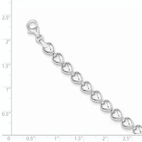 Sterling Silver Polished Heart Bracelet