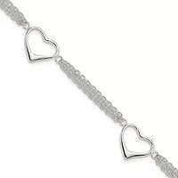 Sterling Silver Heart Bracelet