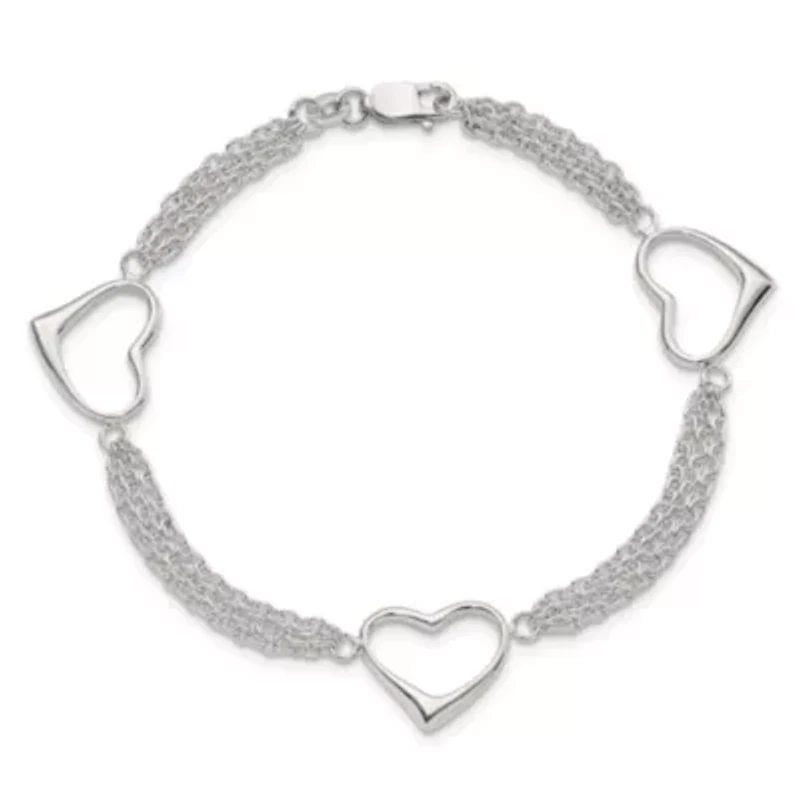 Sterling Silver Heart Bracelet