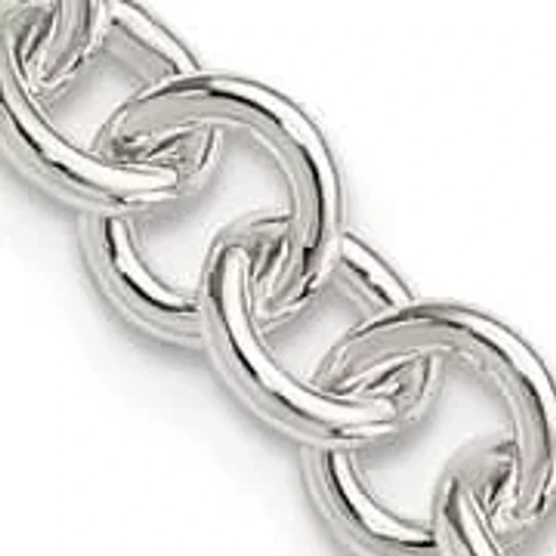 Sterling Silver Polished Heart Bracelet
