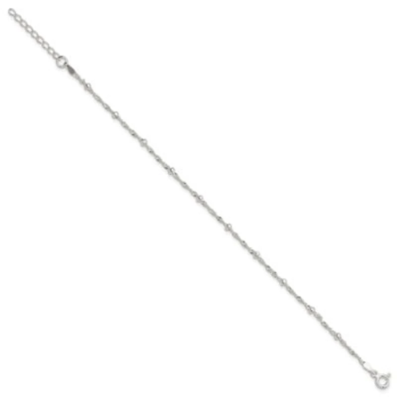 Sterling Silver with 1-inch Extension Fancy Bracelet