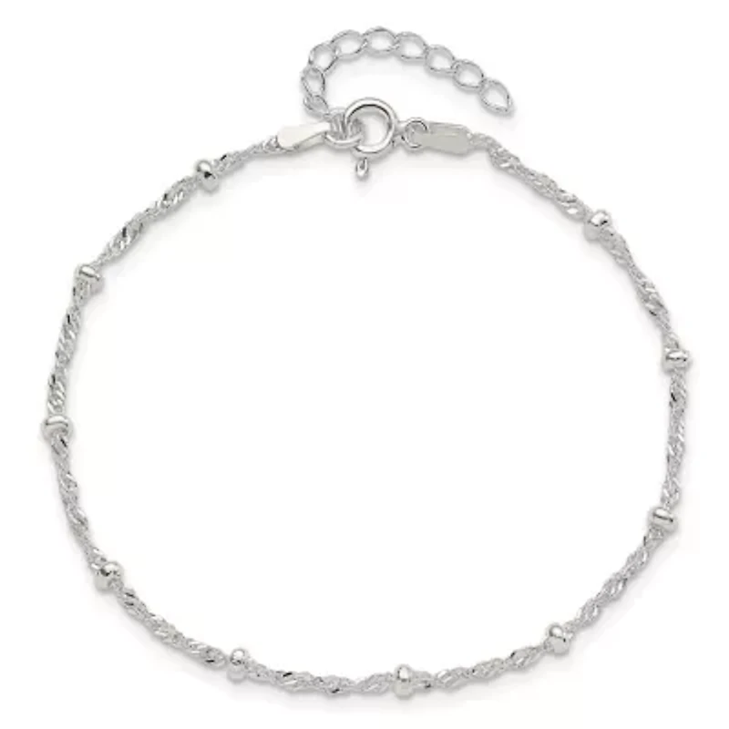 Sterling Silver with 1-inch Extension Fancy Bracelet