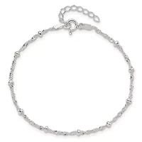 Sterling Silver with 1-inch Extension Fancy Bracelet