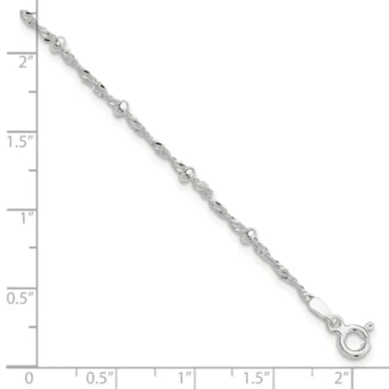 Sterling Silver with 1-inch Extension Fancy Bracelet