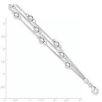 Sterling Silver Polished Bead Snake Chain Bracelet