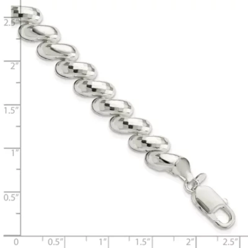 Sterling Silver Fancy Diamond-cut San Marco Bracelet