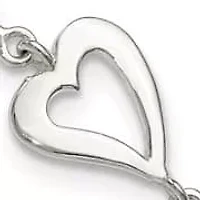 Sterling Silver Polished Heart Bracelet