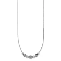 Sterling Silver Rhodium-plated Polished Filigree Bead Necklace