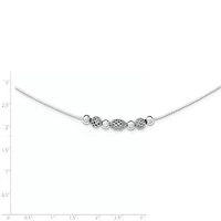 Sterling Silver Rhodium-plated Polished Filigree Bead Necklace