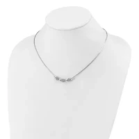 Sterling Silver Rhodium-plated Polished Filigree Bead Necklace