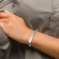 Sterling Silver Rhodium-plated ID Adjustable 6-inch to 10-inch Bracelet