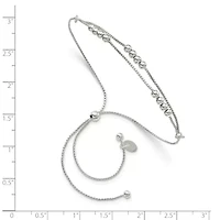 Sterling Silver Polished Beaded 2-Strand Adjustable Bracelet
