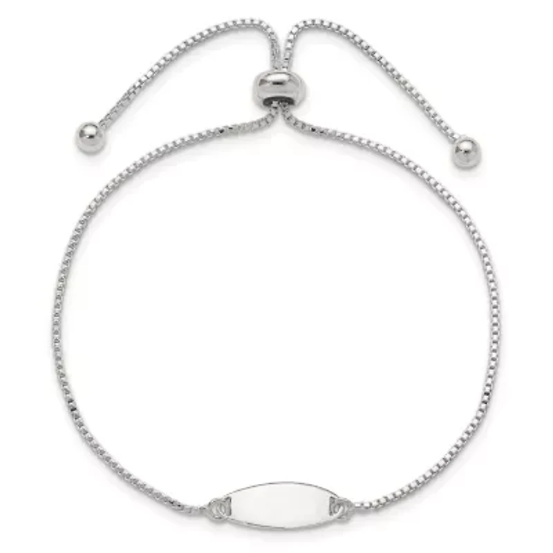 Sterling Silver Polished Bar Adjustable Bracelet