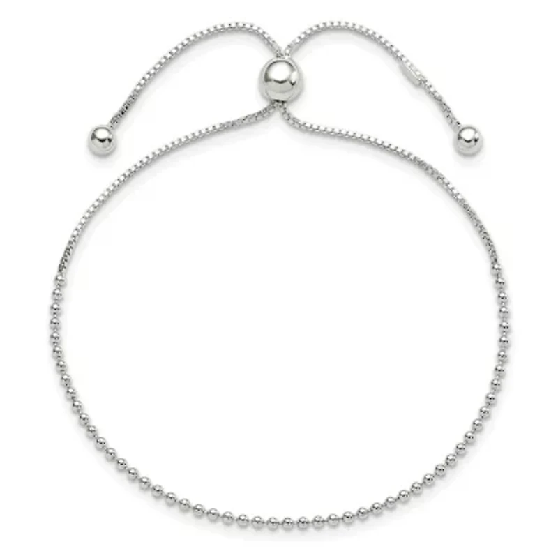 Sterling Silver Beaded Adjustable Bracelet