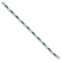 14.83 ct. t.w. London Blue and Sky Blue Topaz Bracelet in Rhodium-plated Sterling Silver