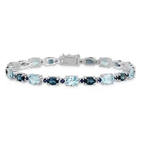 14.83 ct. t.w. London Blue and Sky Blue Topaz Bracelet in Rhodium-plated Sterling Silver