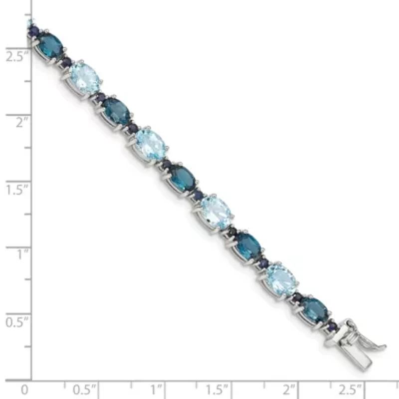 14.83 ct. t.w. London Blue and Sky Blue Topaz Bracelet in Rhodium-plated Sterling Silver