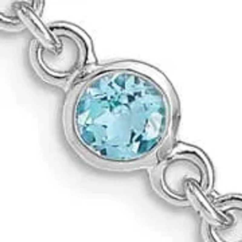 3.6 ct. t.w. London and Light Swiss Blue Topaz Bracelet in Rhodium-plated Sterling Silver