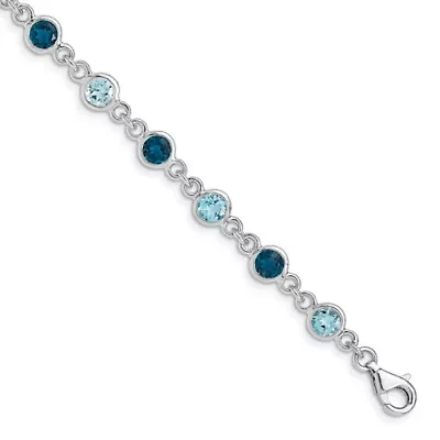 3.6 ct. t.w. London and Light Swiss Blue Topaz Bracelet in Rhodium-plated Sterling Silver