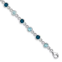 3.6 ct. t.w. London and Light Swiss Blue Topaz Bracelet in Rhodium-plated Sterling Silver