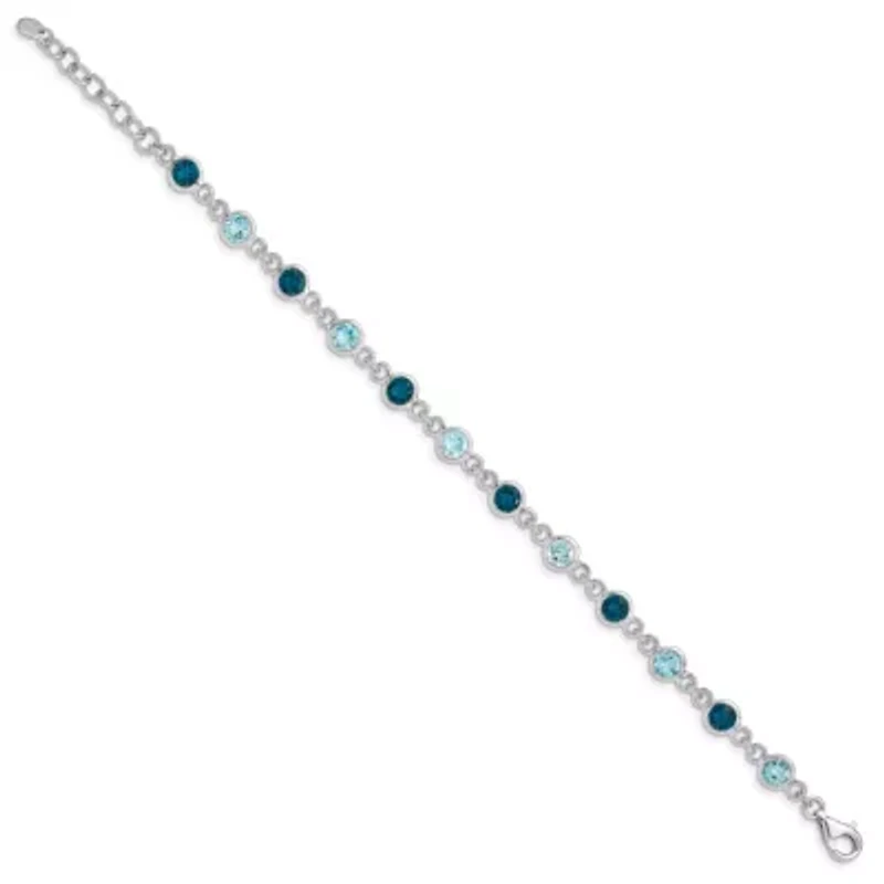 3.6 ct. t.w. London and Light Swiss Blue Topaz Bracelet in Rhodium-plated Sterling Silver