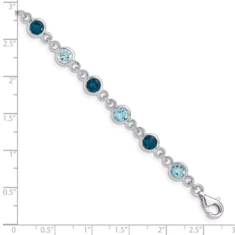 3.6 ct. t.w. London and Light Swiss Blue Topaz Bracelet in Rhodium-plated Sterling Silver