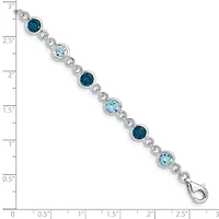 3.6 ct. t.w. London and Light Swiss Blue Topaz Bracelet in Rhodium-plated Sterling Silver