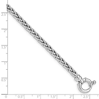 Sterling Silver Rhodium Plated Polished Woven Link Bracelet