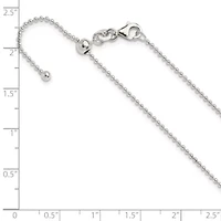 Sterling Silver Polished Beaded Adjustable Necklace