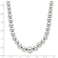 Sterling Silver Polished Beaded Necklace