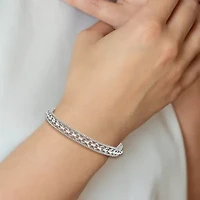 Sterling Silver Rhodium-plated Polished Bracelet